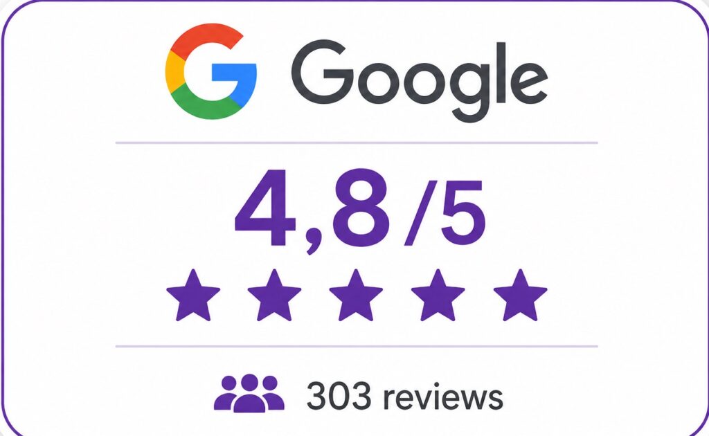Google 4,8 / 5 reviews